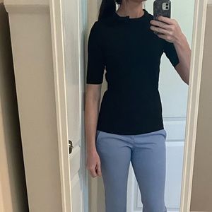 Black XS Ann Taylor machine washable top with bow detail